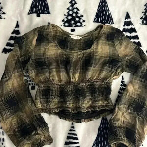 Sim & Sam flannel crop top size XS